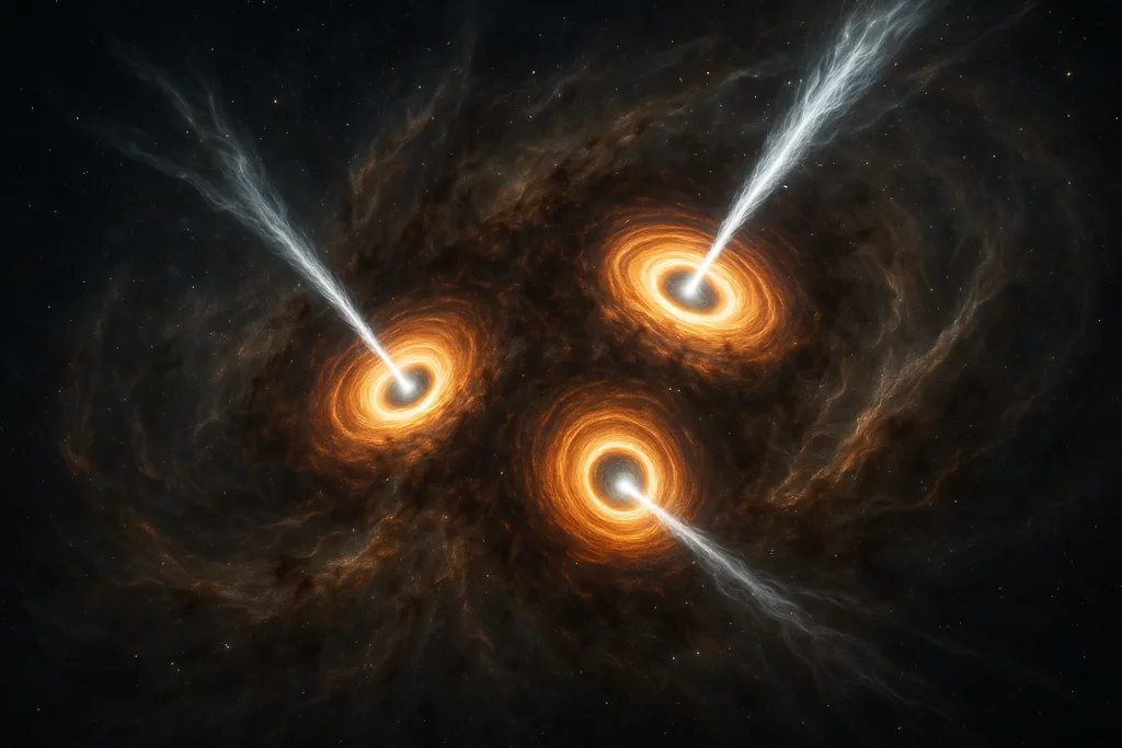 Three Supermassive Black Holes Merging